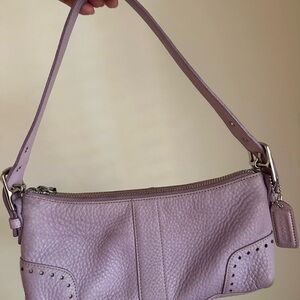 Coach Purple Pebbled Leather Shoulder Bag